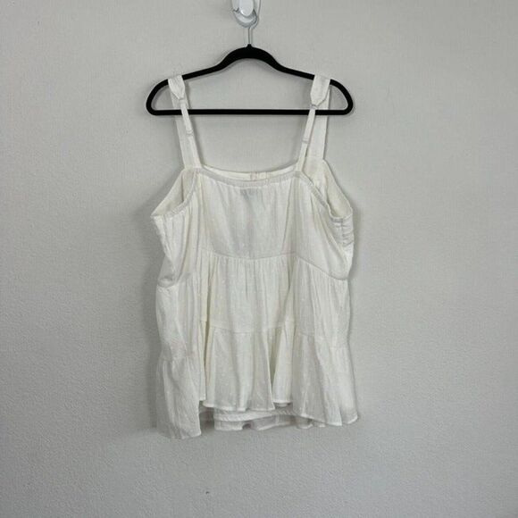 Torrid Womens 3X White Swiss Dot Washable Gauze Tiered Pin Tuck Tank Top NWT - Picture 10 of 12